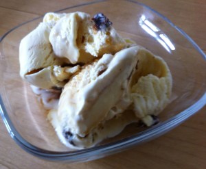 Vanilla ice cream with Pedro Ximenez soaked raisins