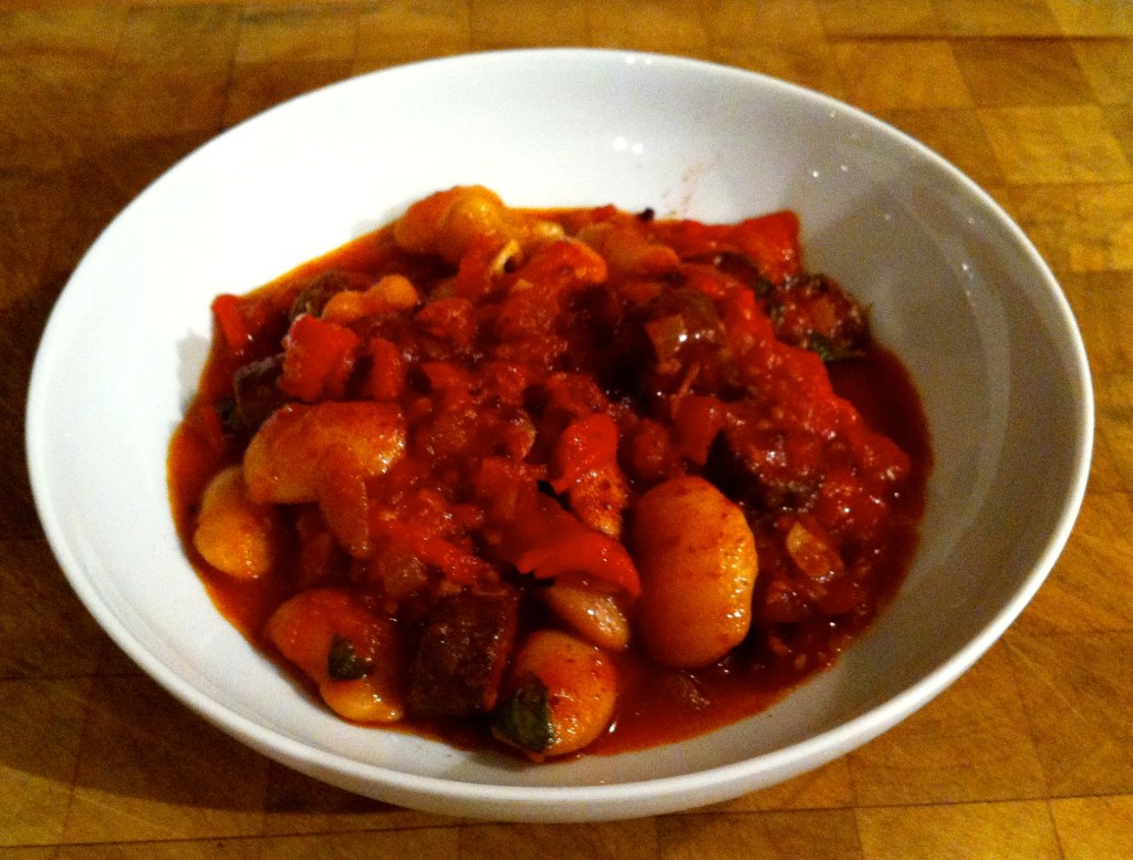 Chorizo and butter bean stew