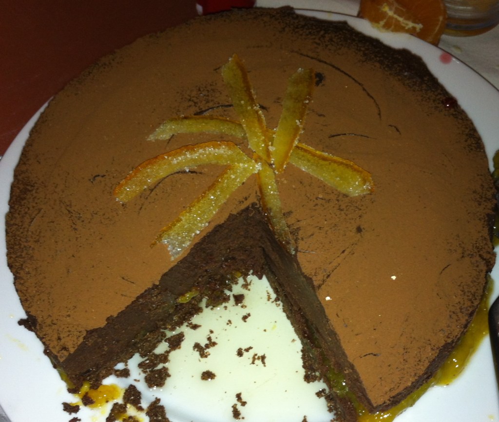 Chocolate mousse cake with mandarin&nbsp;marmalade