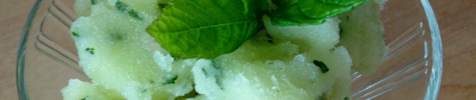 Cucumber and mint sorbet