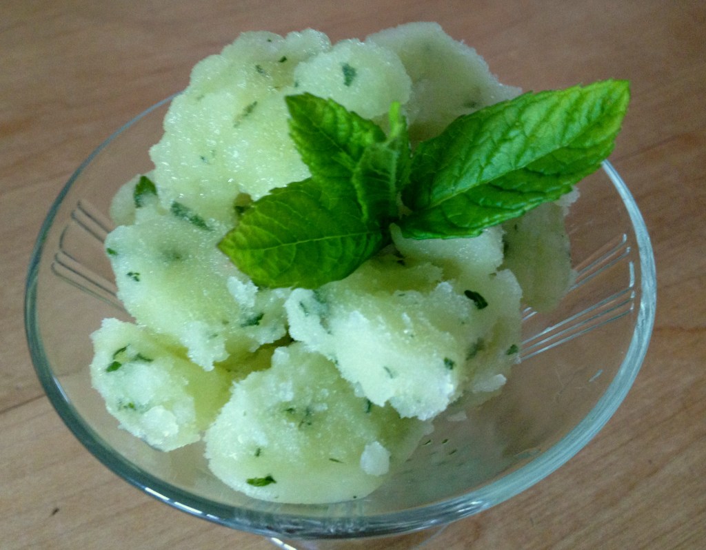 Cucumber and mint sorbet