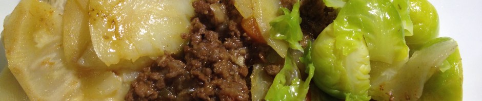 Suffolk venison pie with sprouts