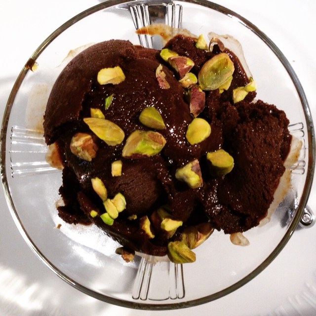 Chocolate and espresso sorbet