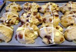 Prepping the hot cross buns