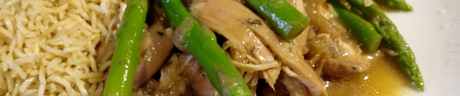 Chicken with bay and roasted garlic