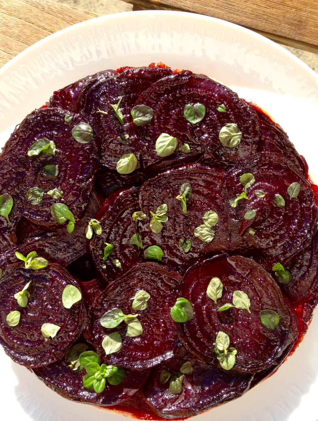 Beetroot tarte tatin