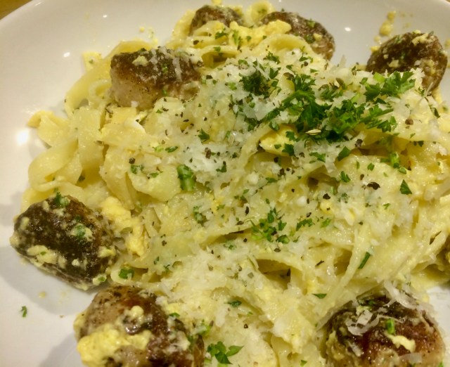 Meatball carbonara