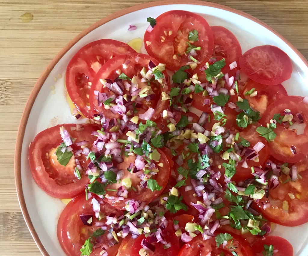tomato salad WITH OLIVE SALSA