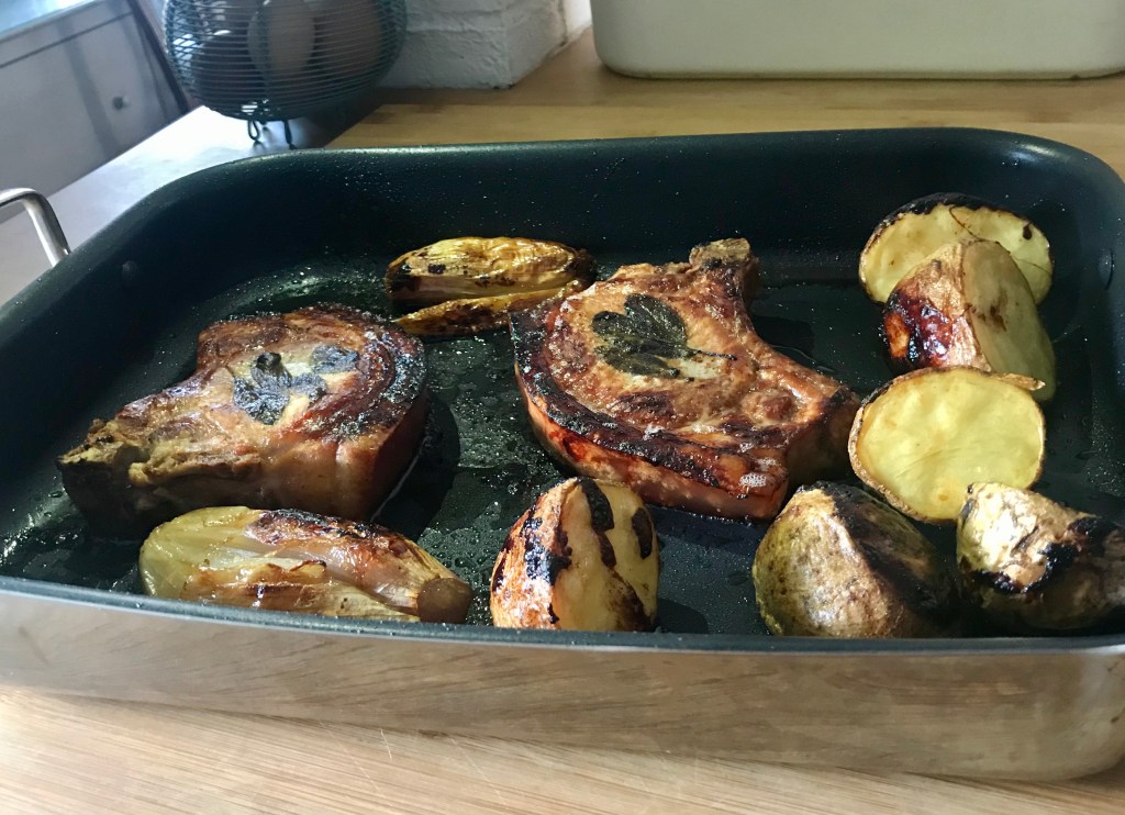 Traybake pork chops