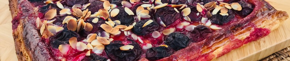 Plum and almond galette