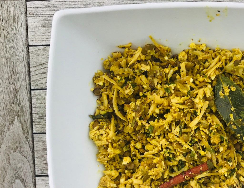 Spicy cauliflower mejaderah