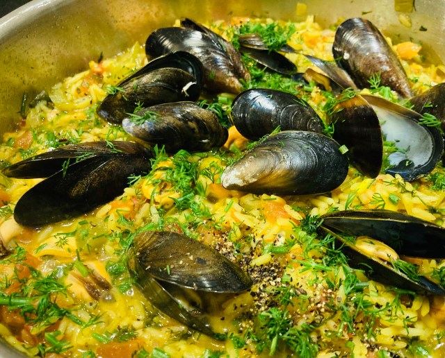mussel pilaf