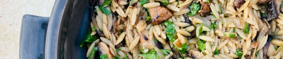 Mushrooms with orzo