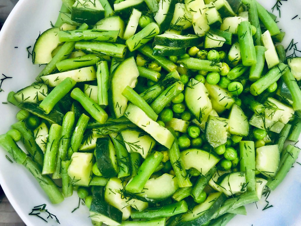 Pea, bean and cucumber&nbsp;salad