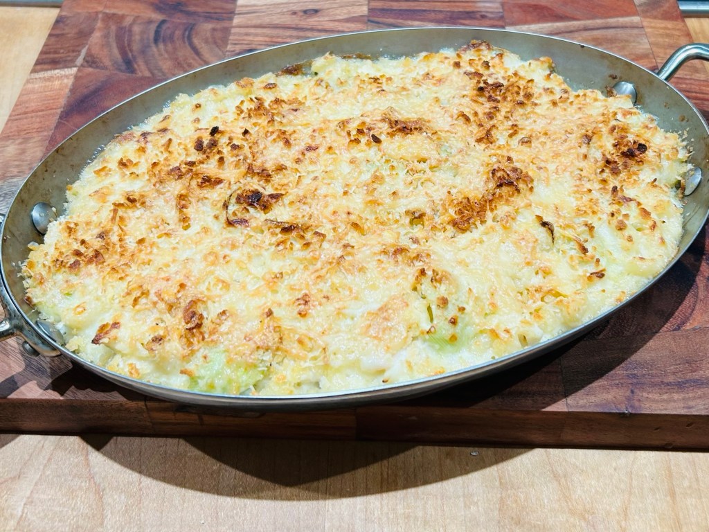 Smoked haddock and leek macaroni cheese