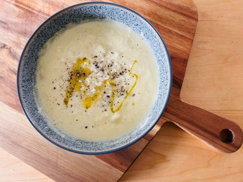 cauliflower cheese and leek soup